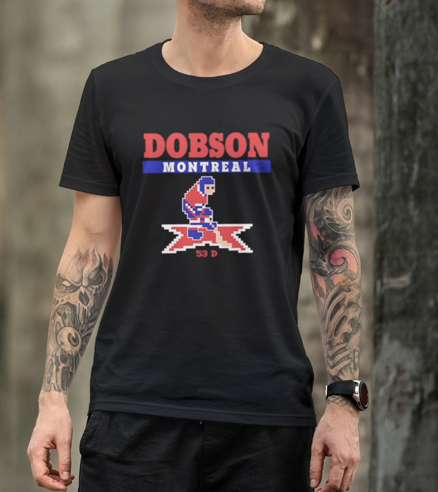 Dobson Montreal Canadiens Pixel Art Hockey 53 D T-Shirt