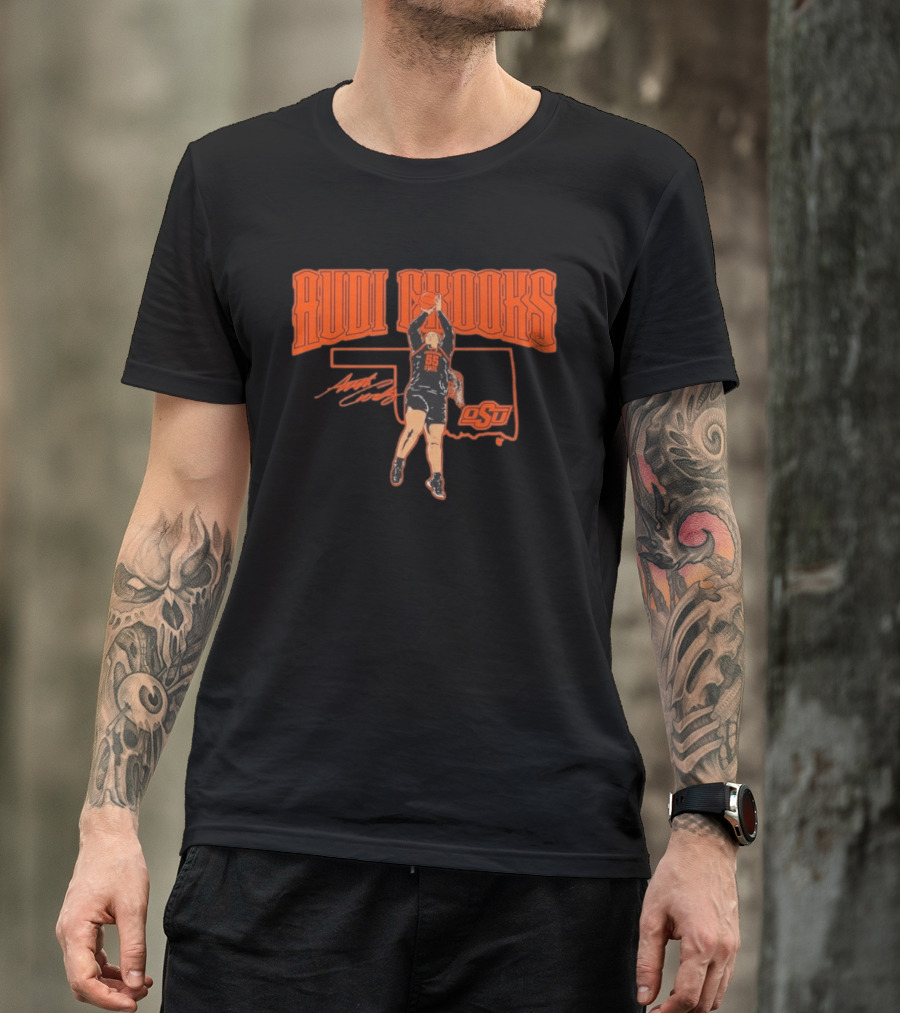 Audi Crooks Oklahoma State Basketball OSU Star Signature T-Shirt