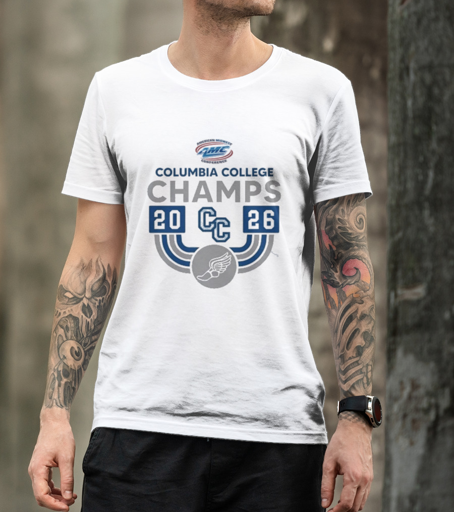 American Midwest Conference Columbia College Champs 2026 CC Indoor Track And Field T-Shirt