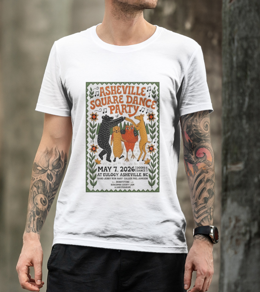 Asheville Square Dance Party May 7 2026 Eulogy NC Buncombe County Jam Benefit T-Shirt