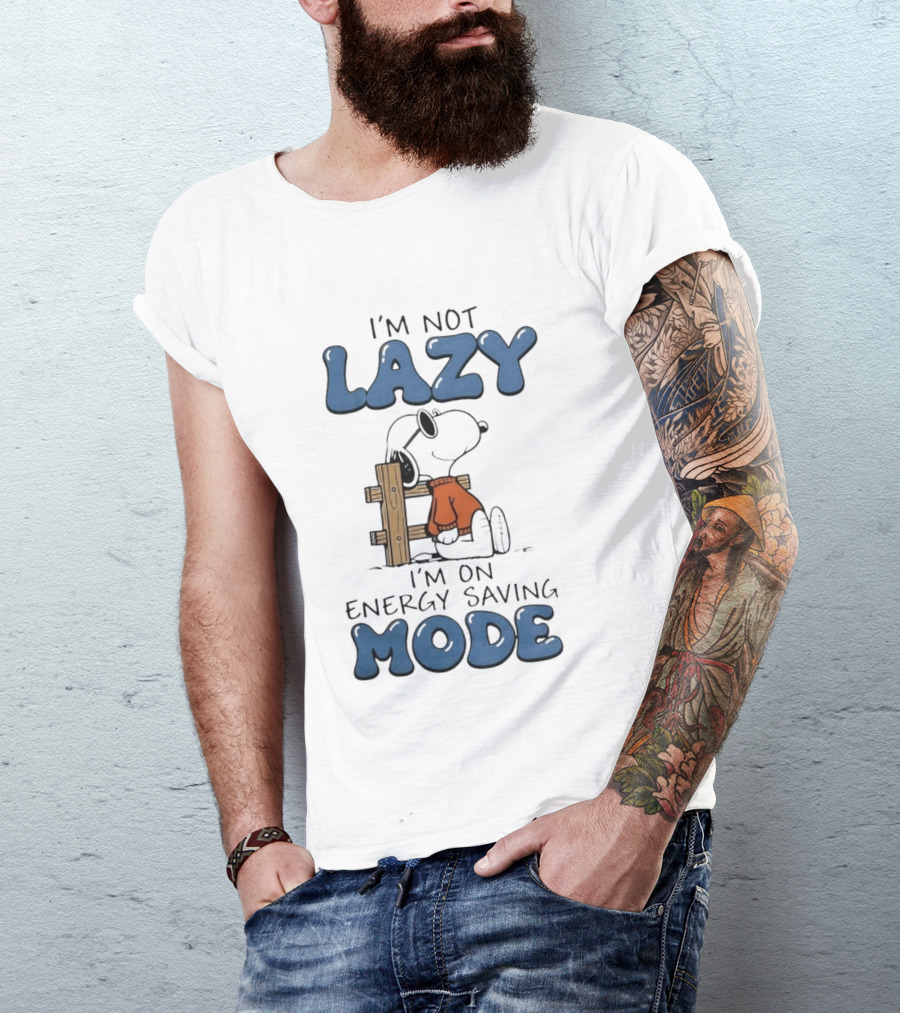 I'm Not Lazy I'm On Energy Saving Mode Snoopy Woodstock T-Shirt