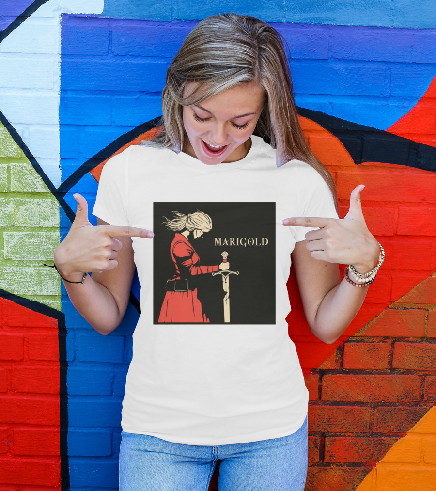Marigold Witch Bolt Warrior Woman With Sword T-Shirt