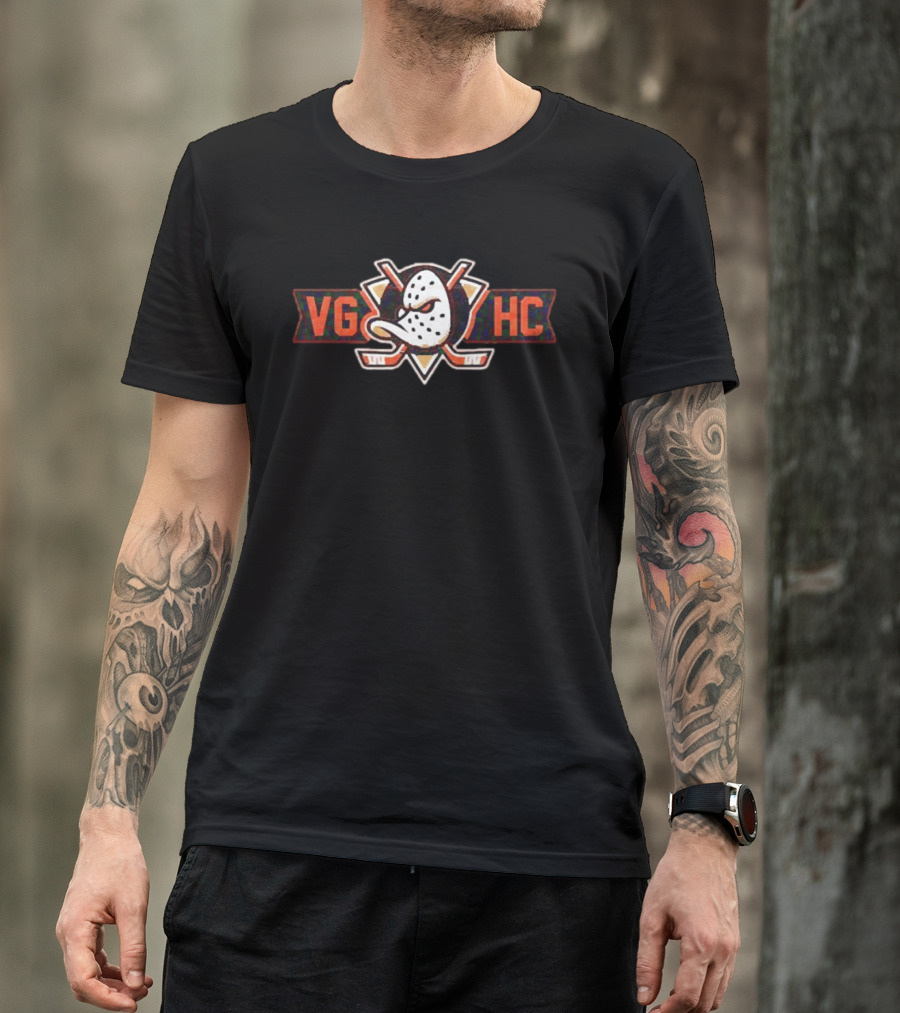 Anaheim Ducks VGHC Hockey Mask Crossed Sticks T-Shirt