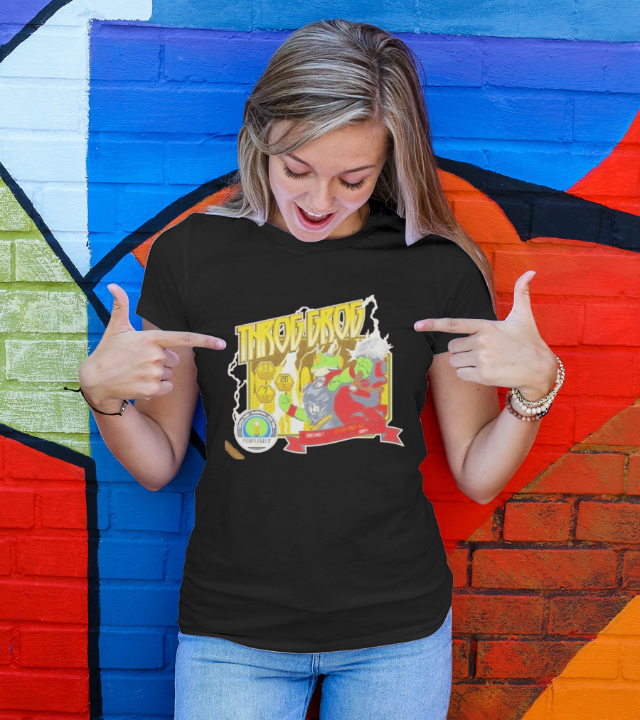 Throg Grog Puddle Gulp Superhero Frog Lightning Hammer Comic T-Shirt