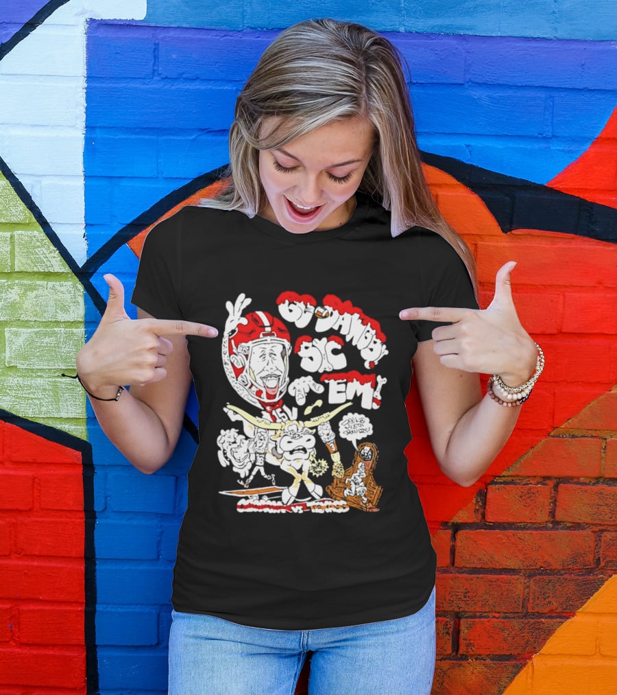 Go Dawgs Sic Em 2025 Georgia Vs Texas Football Rivalry Game T-Shirt