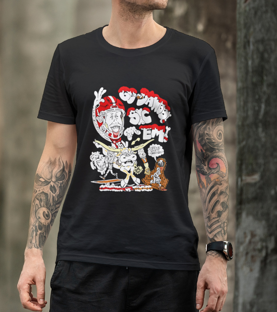 Go Dawgs Sic Em 2025 Georgia Vs Texas Football Rivalry Game T-Shirt