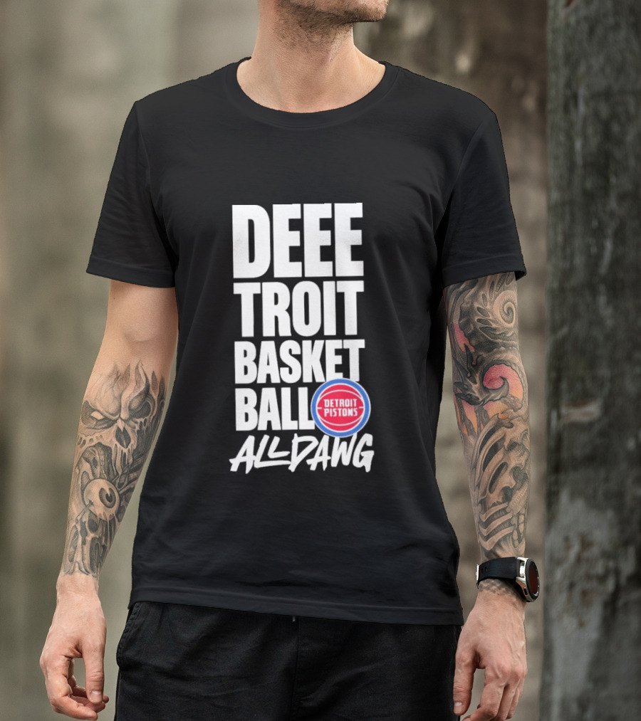Detroit Pistons Deeetroit Basketball All Dawg T-Shirt
