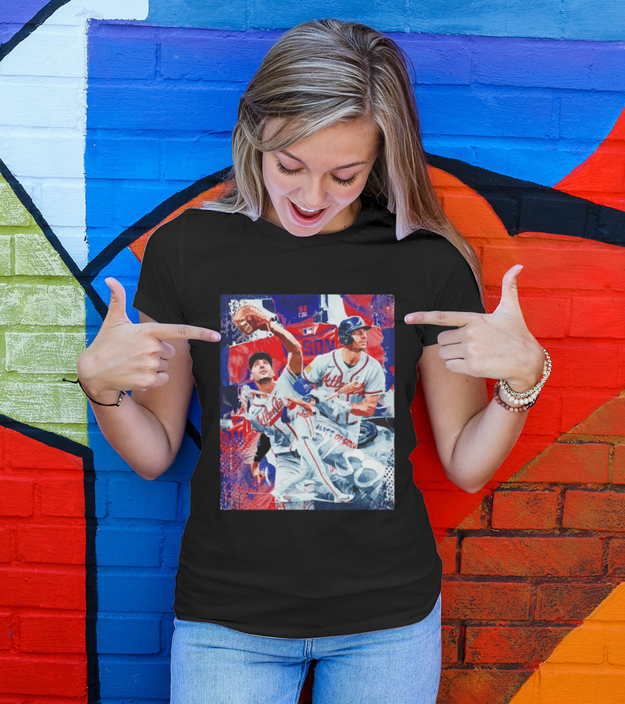 Matt Olson Atlanta Braves Baseball Action Collage T-Shirt