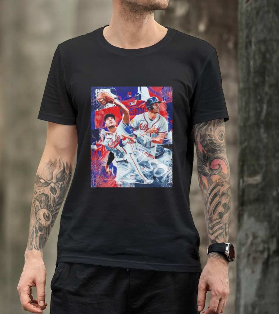 Matt Olson Atlanta Braves Baseball Action Collage T-Shirt