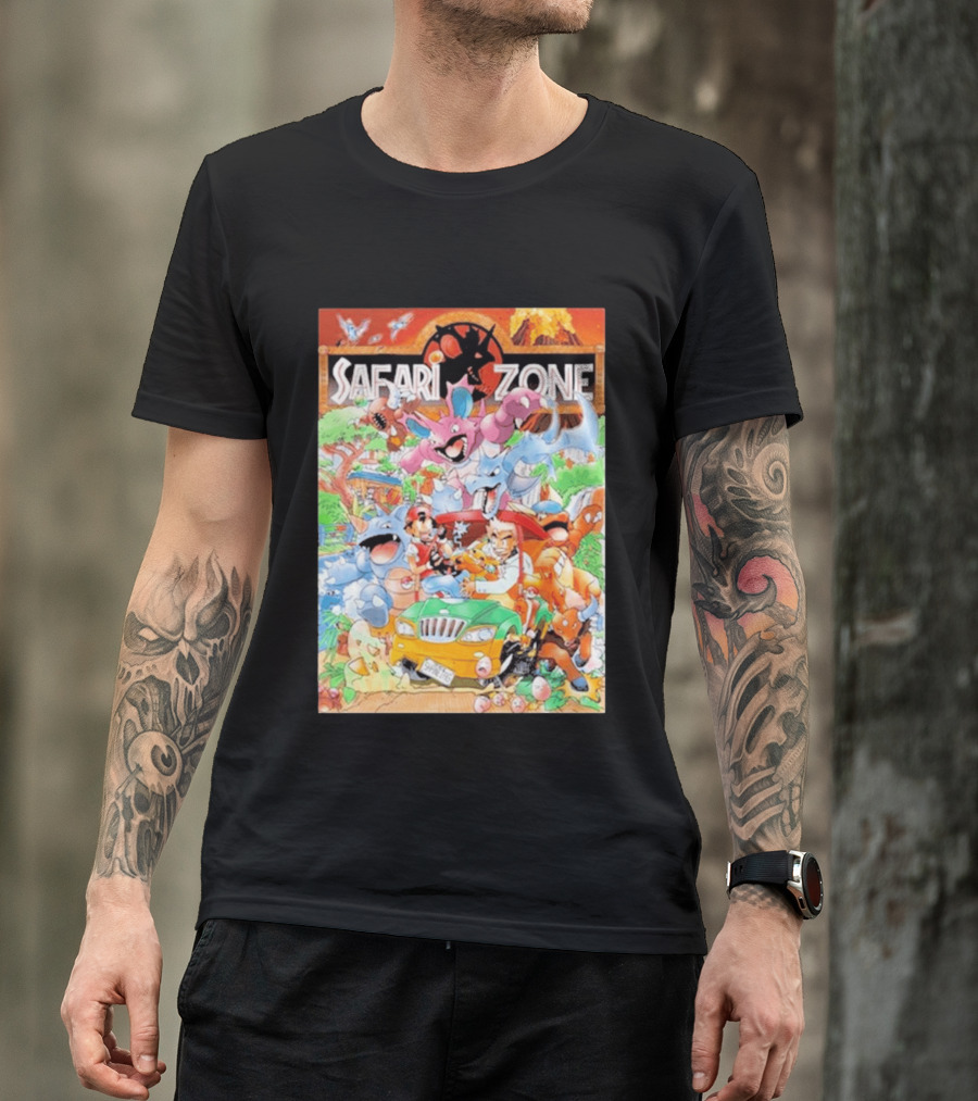 Safari Zone Adventure Pokémon Characters And Professor Interaction T-Shirt