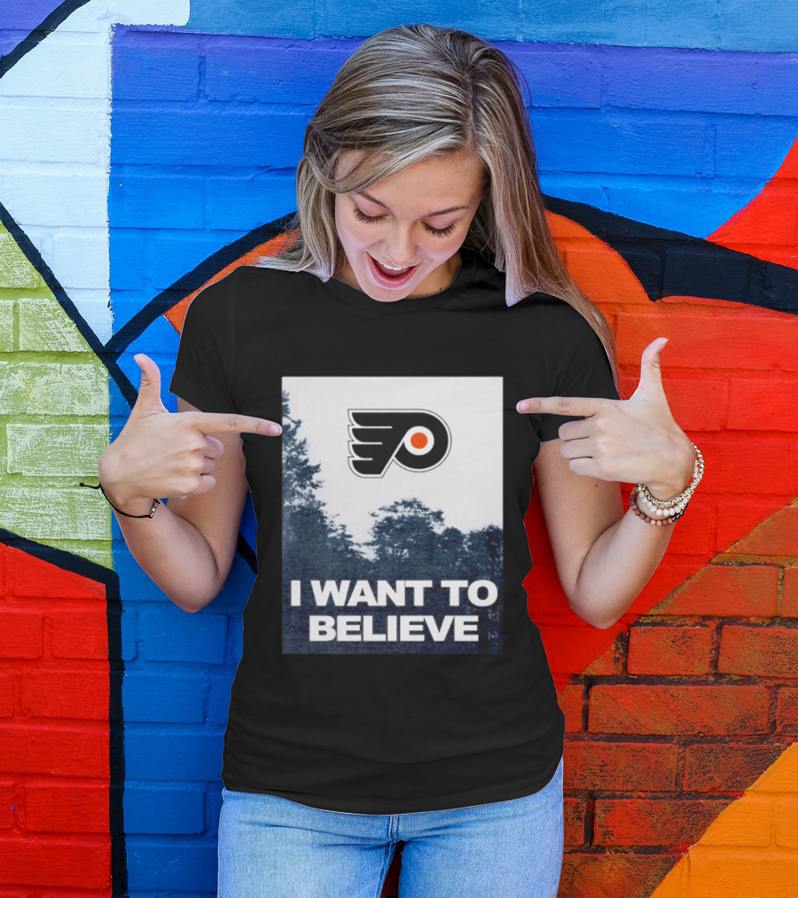 Philadelphia Flyers I Want To Believe UFO Hockey T-Shirt