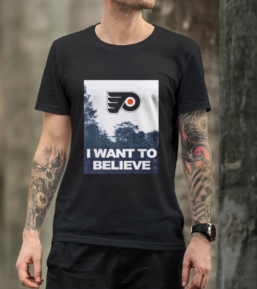 Philadelphia Flyers I Want To Believe UFO Hockey T-Shirt