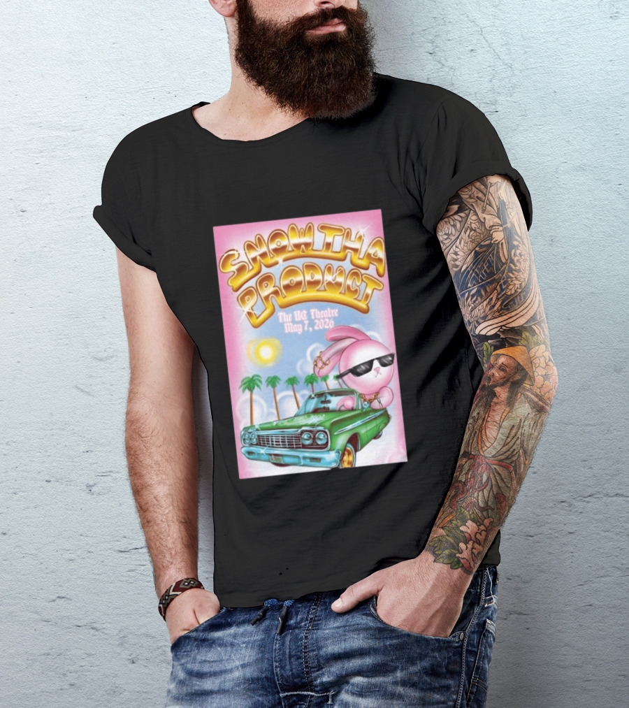 SNOW THA PRODUCT UC Theatre May 7 2026 Pink Bunny Sunglasses Lowrider Palms T-Shirt