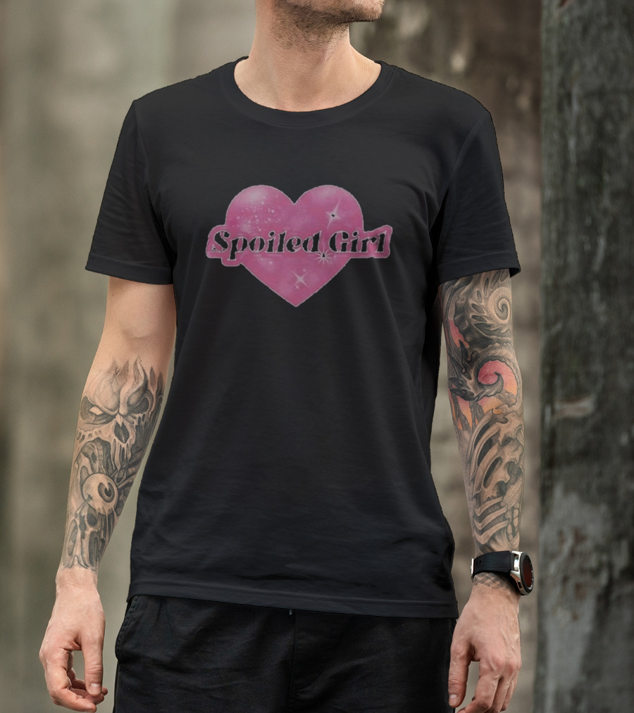 Spoiled Girl Heart Airbrush Pink Sparkle T-Shirt