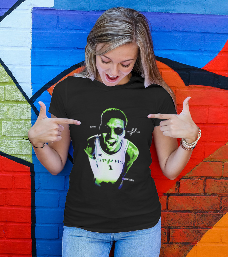 The Alien Victor Wembanyama Spurs X Files Mashup Paranormal Basketball T-Shirt