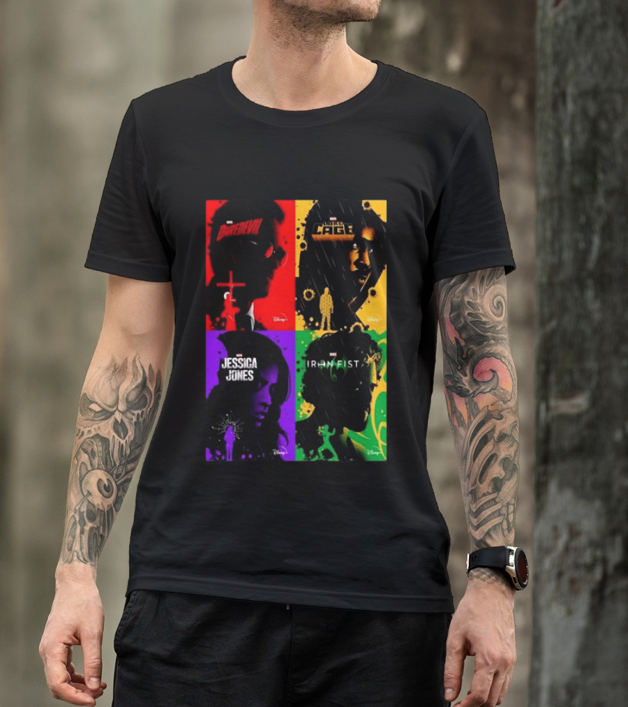 Marvel Daredevil Jessica Jones Luke Cage Iron Fist Heroes Disney T-Shirt
