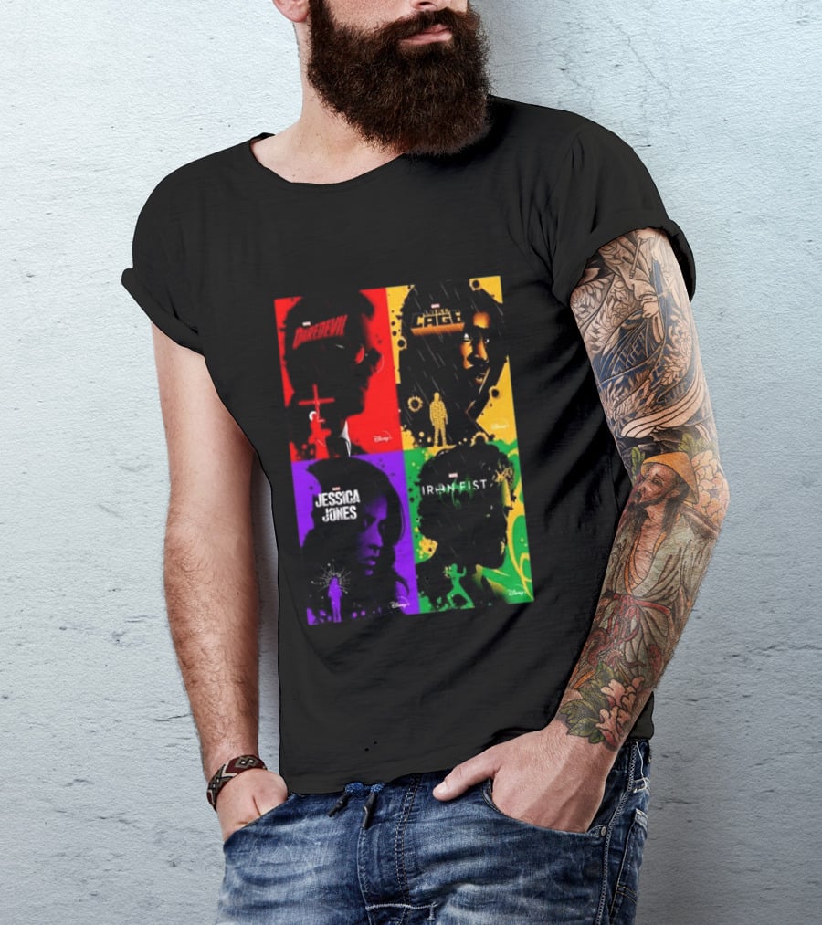 Marvel Daredevil Jessica Jones Luke Cage Iron Fist Heroes Disney T-Shirt