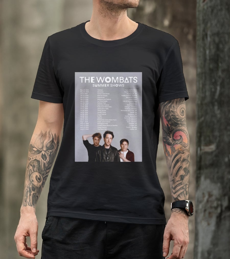 The Wombats Summer Shows 2026 Tour Dates And Locations T-Shirt