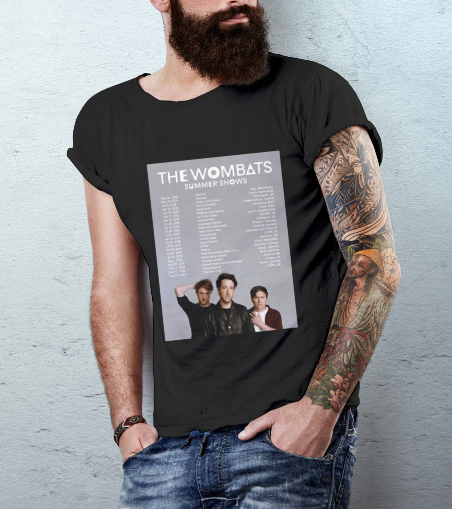 The Wombats Summer Shows 2026 Tour Dates And Locations T-Shirt