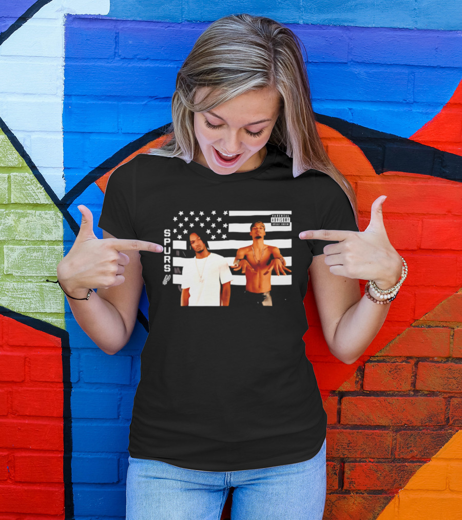 Spurs Wemby And Castle Stankonia American Flag T-Shirt