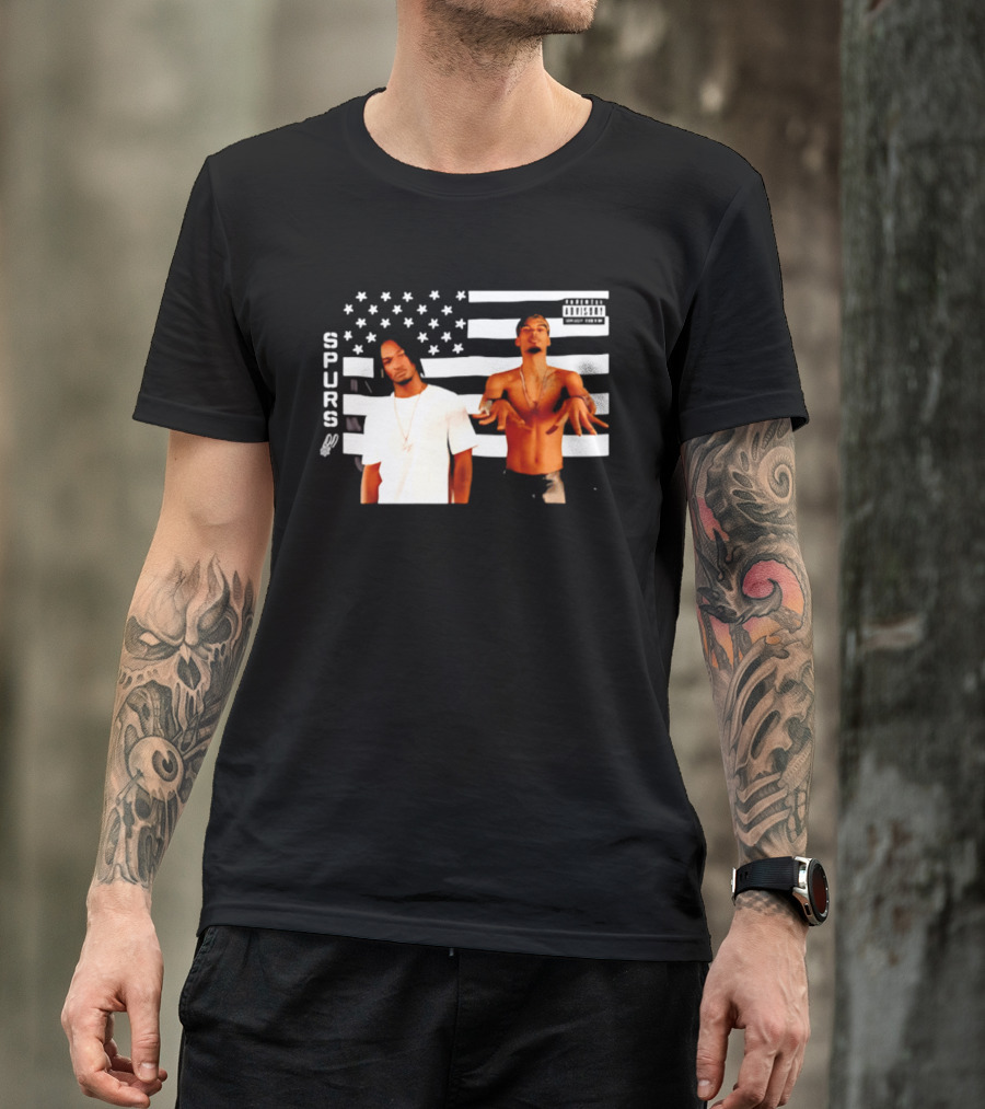 Spurs Wemby And Castle Stankonia American Flag T-Shirt