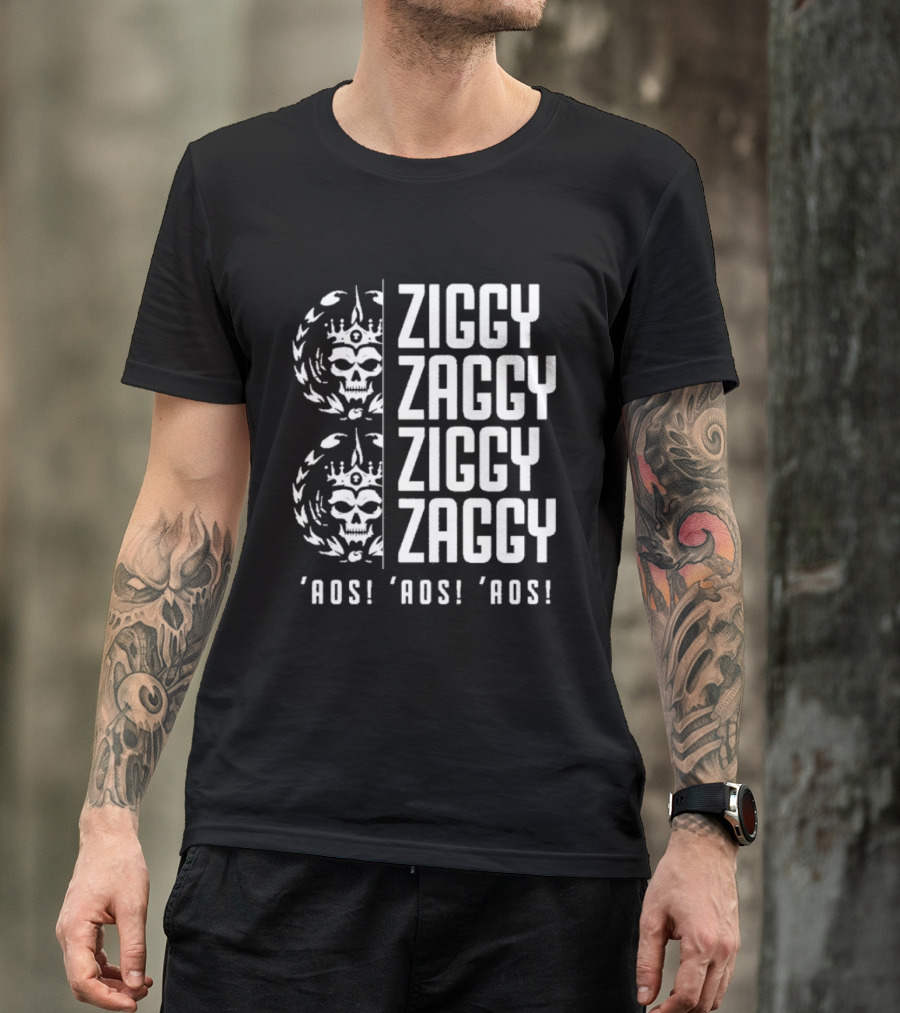 Ziggy Zaggy Ziggy Zaggy Aos Aos Aos Skull Crown Laurel T-Shirt