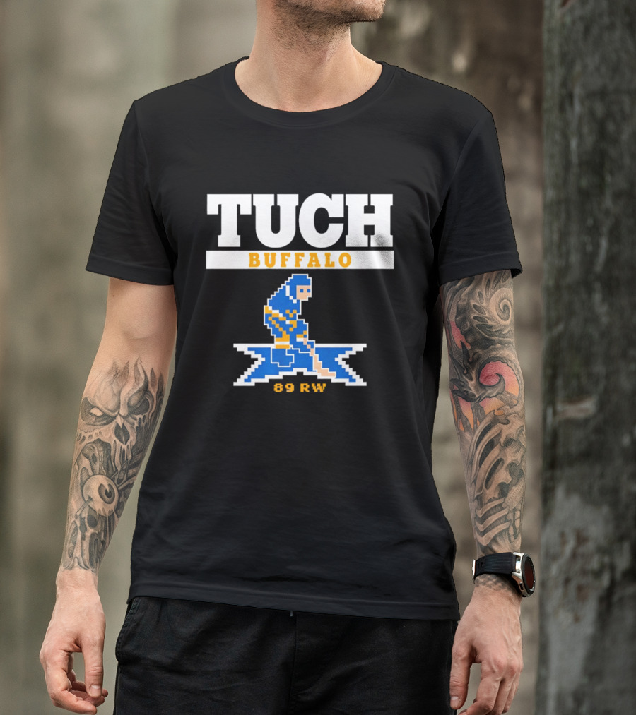 Tuch Buffalo Sabres 89 RW Classic Pixel Hockey T-Shirt
