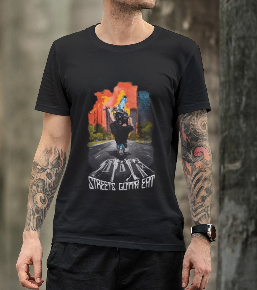 Dirt Bike Kidz Streets Gotta Eat Urban Rider Scene T-Shirt