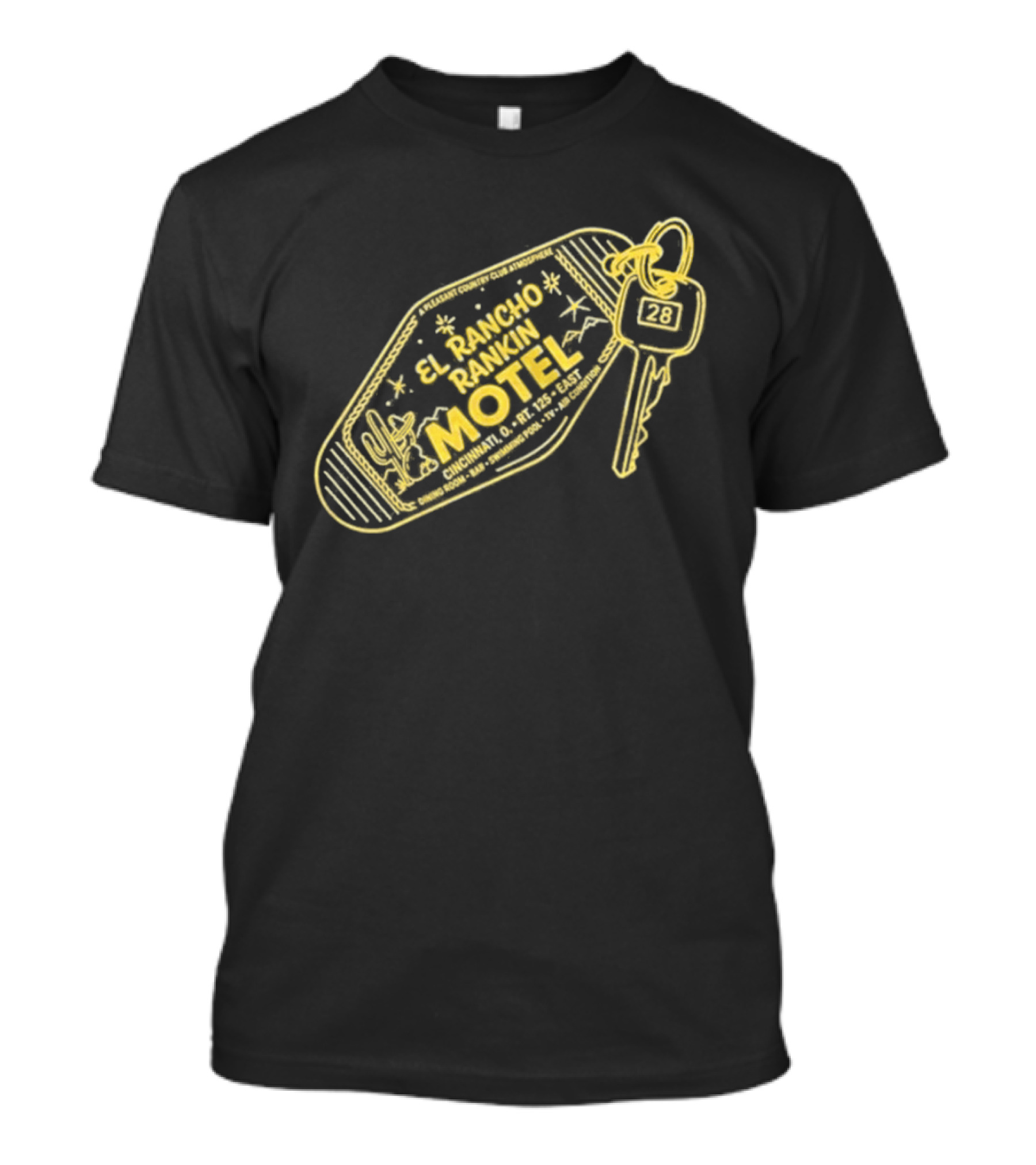 El Rancho Rankin Motel Key Fob Vintage Room 28 Cactus T-Shirt