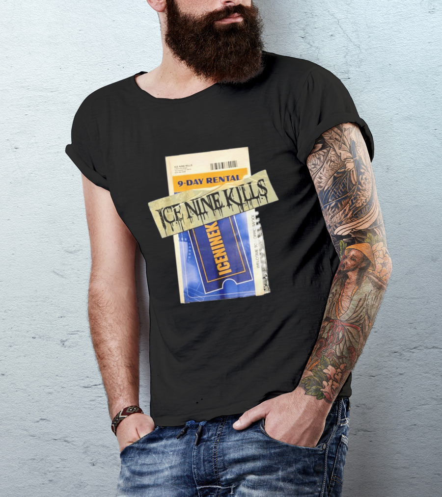 ICE NINE KILLS 9 Day Rental Iceninek Welcome To Horrorwood T-Shirt