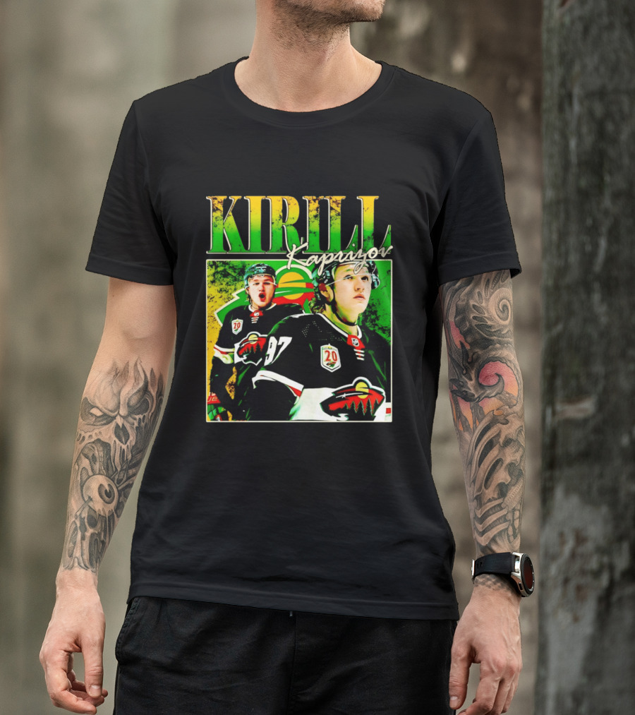 Kirill Kaprizov Minnesota Wild NHL Hockey Player With 20th Anniversary T-Shirt