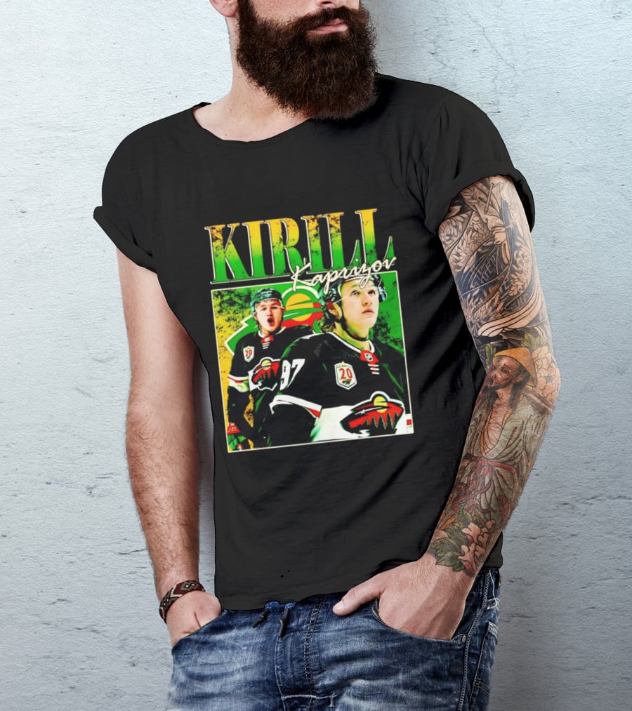 Kirill Kaprizov Minnesota Wild NHL Hockey Player With 20th Anniversary T-Shirt