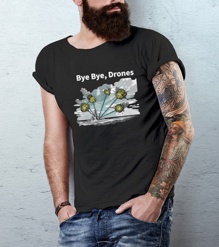 Bye Bye Drones Yellow Flower Cloud T-Shirt