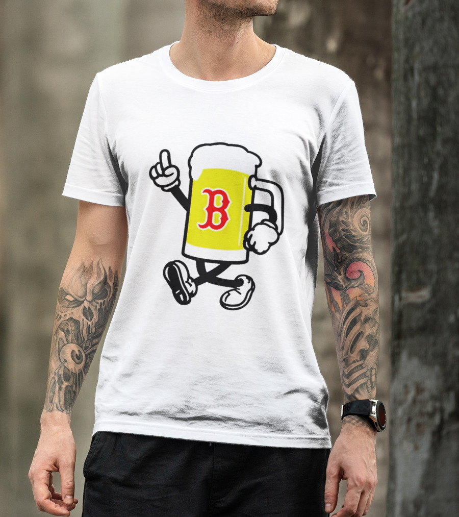 2026 Red Sox Beer With Walking Foam And Red B T-Shirt