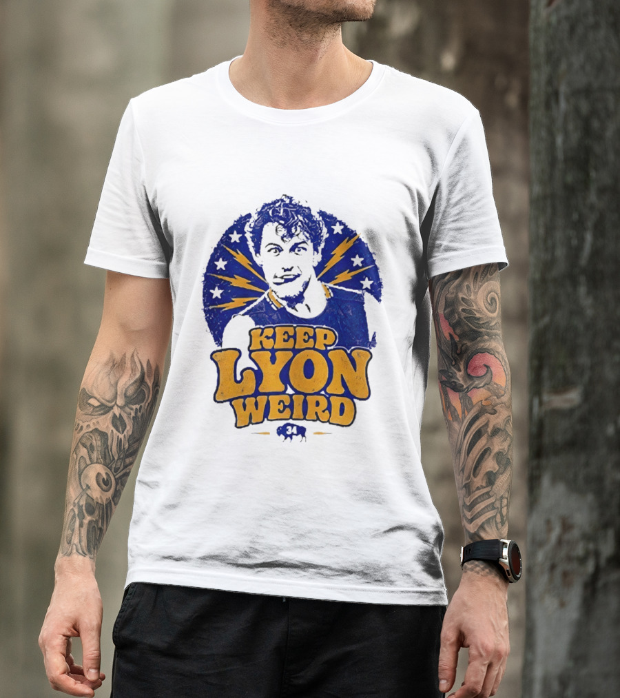 Keep Lyon Weird Hockey Player 34 Buffalo Sabres Lightning Stars T-Shirt