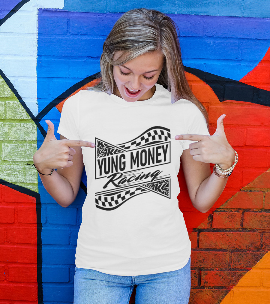 Yung Money Racing Checkered Flag Kyle Larson T-Shirt