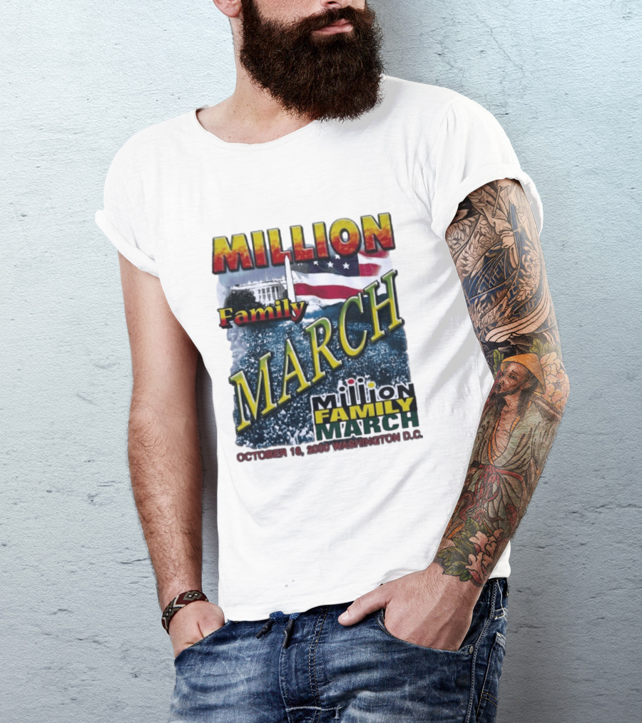Million Family March October 16 2000 Washington D.C. White House American Flag T-Shirt