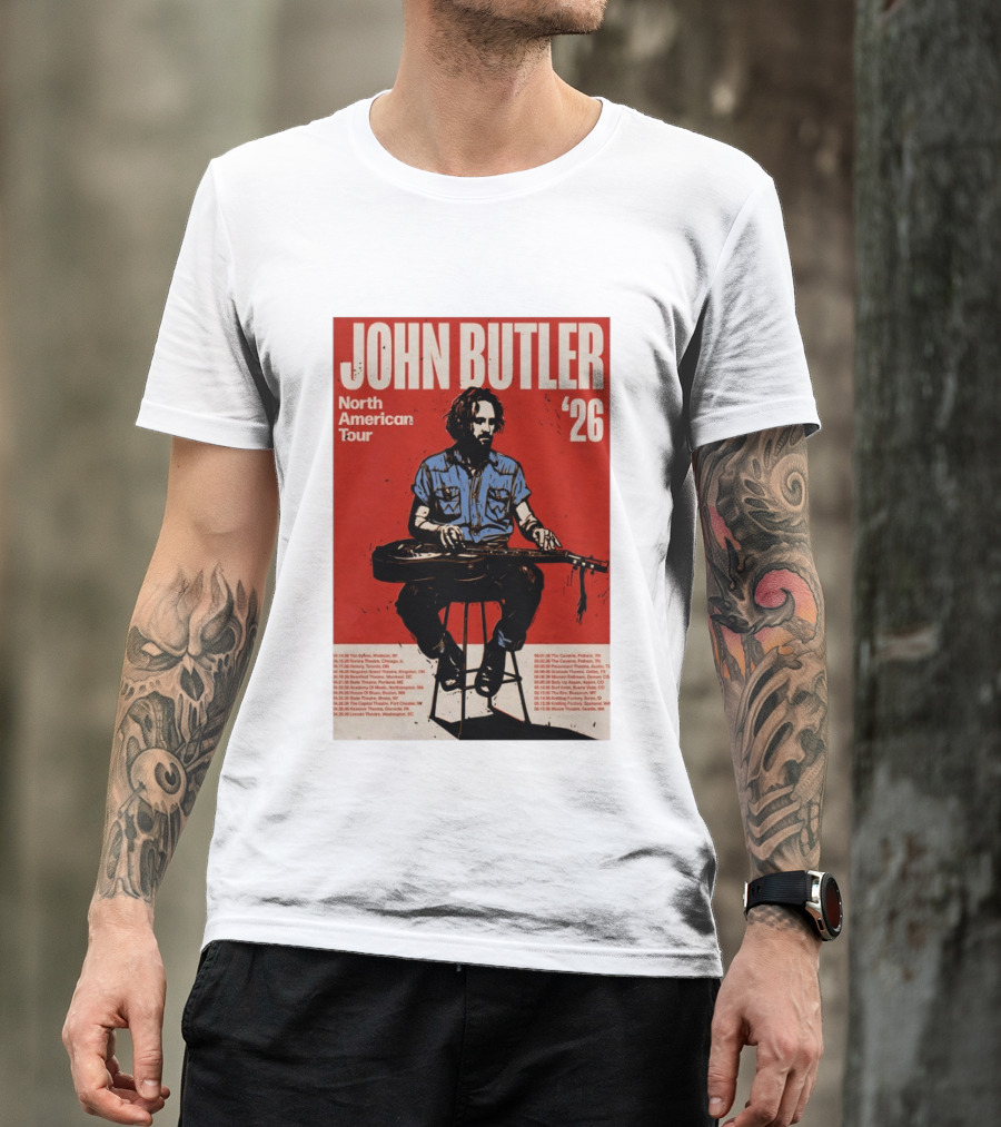 John Butler North American Tour 2026 Shows T-Shirt