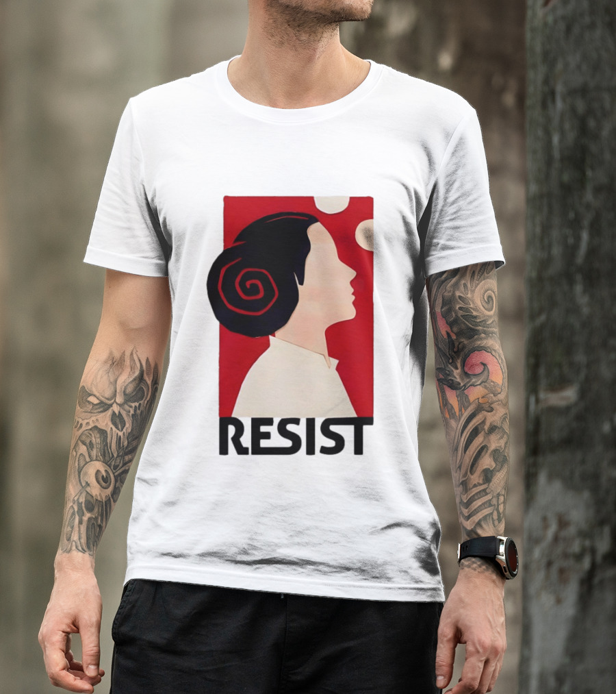 Princess Leia Resist Style Icon With Red And White T-Shirt