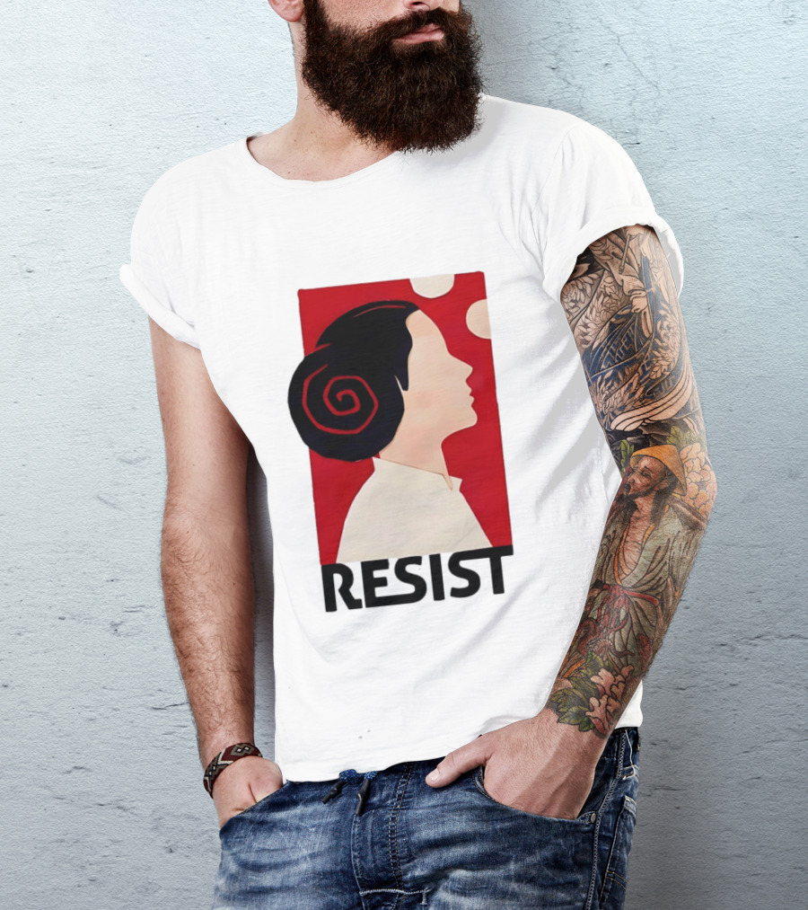 Princess Leia Resist Style Icon With Red And White T-Shirt