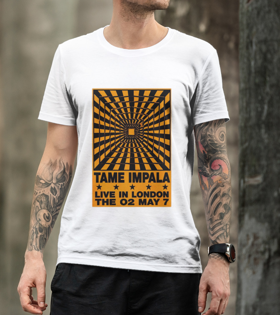 Tame Impala Live In London The O2 May 7 Optical Illusion Concert T-Shirt