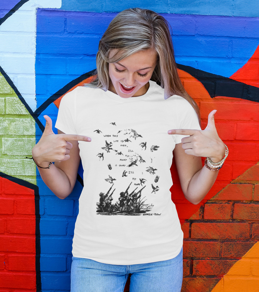 When This Life Is Over I'll Fly Away Glory Bird Silhouette Clouds T-Shirt