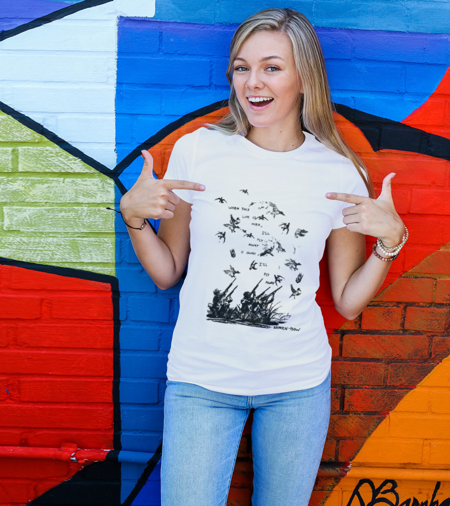 When This Life Is Over I'll Fly Away Glory Bird Silhouette Clouds T-Shirt
