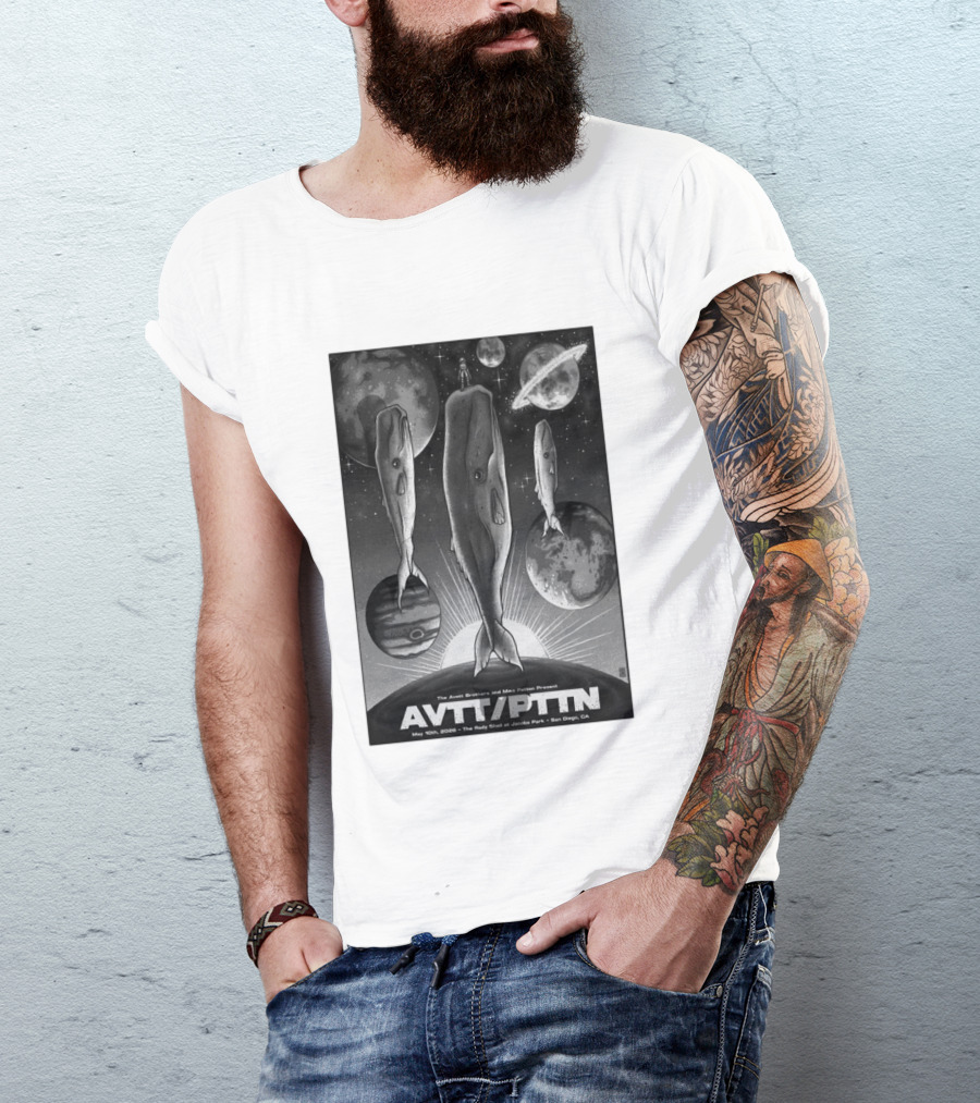 The Avett Brothers Mike Patton May 10 2026 AVT PTN San Diego Jacobs Park Whales Planets T-Shirt