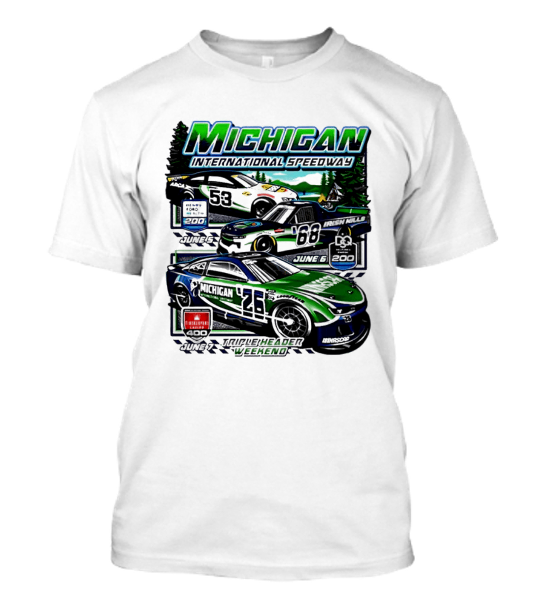 2026 Michigan International Speedway June 16 Race With Cars 58 And 88 T-Shirt