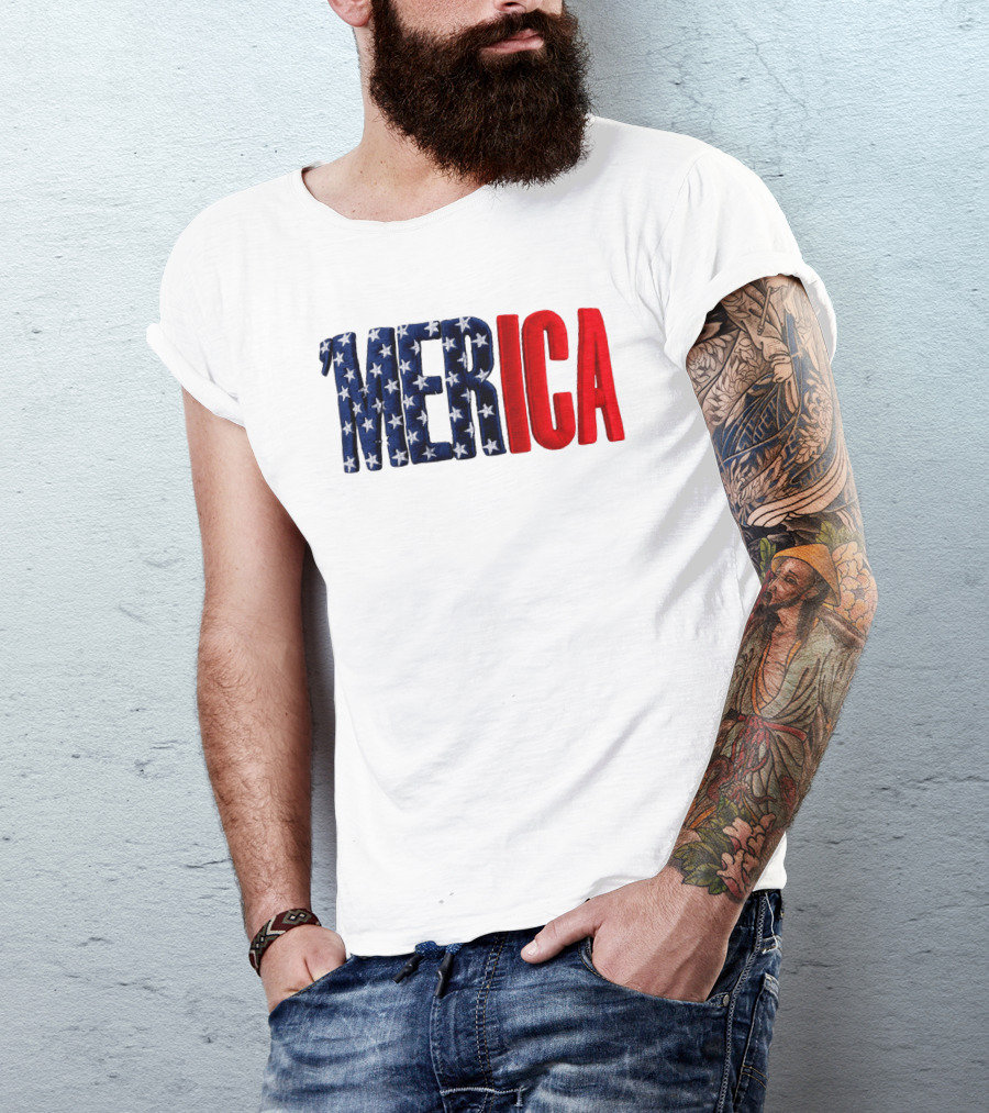 2026 USA 250th Merica Chrome White Camo Hat Stars Stripes T-Shirt