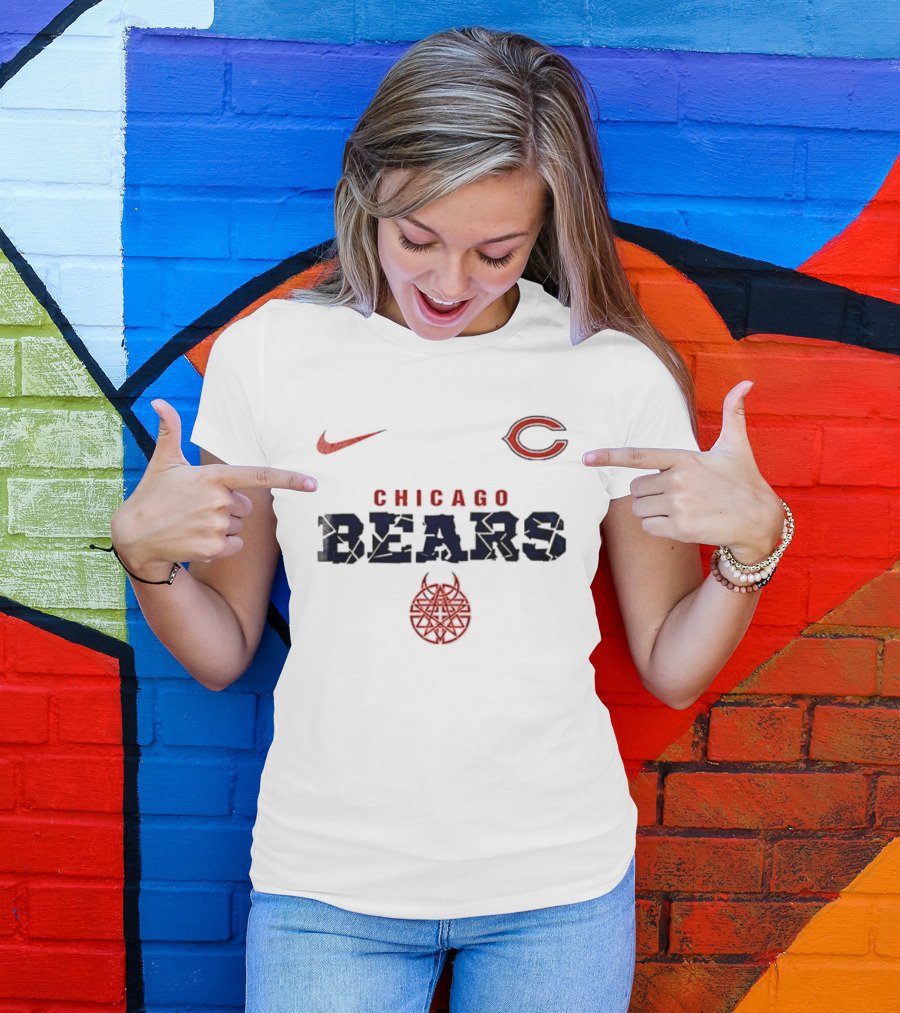 Chicago Bears Nike Disturbed Down With The Sickness Collaboration T-Shirt