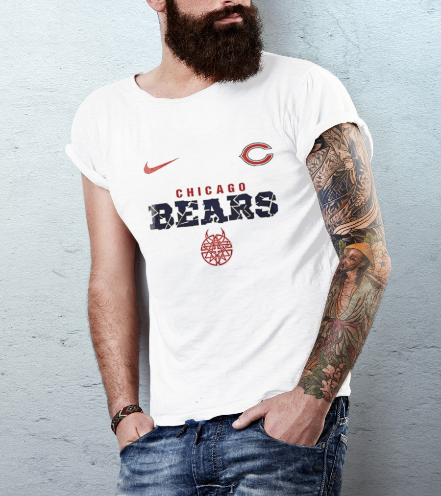 Chicago Bears Nike Disturbed Down With The Sickness Collaboration T-Shirt