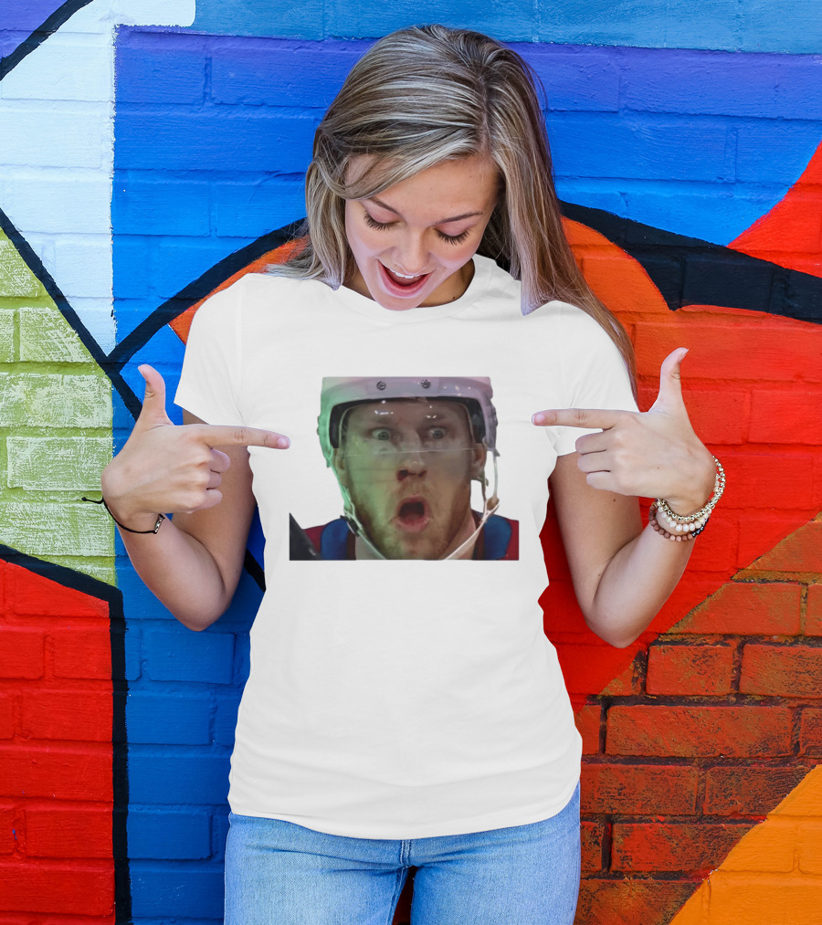 Nathan MacKinnon What The Puck Reaction Hockey T-Shirt
