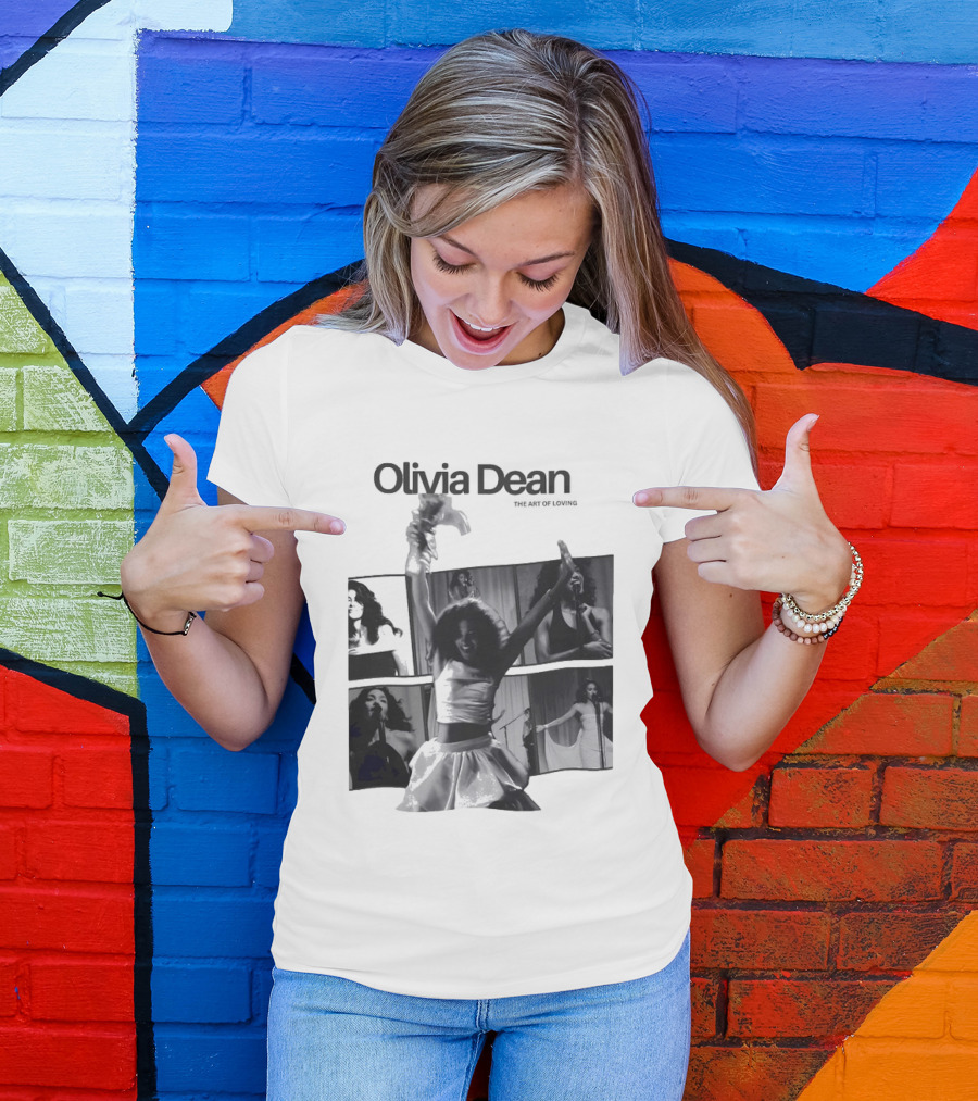 Olivia Dean Concert Performance Collage Black And White Photography T-Shirt
